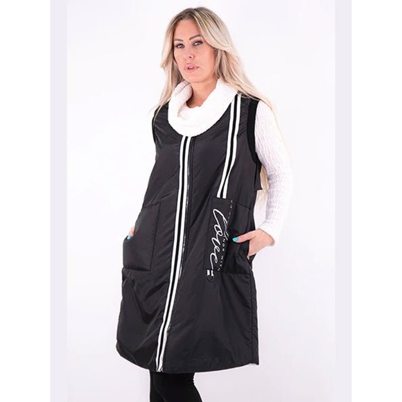 Women's Sleeveless Hooded Long Vest Coat Size XL Puffer Michael Tyler Cozy NWT - Picture 1 of 4